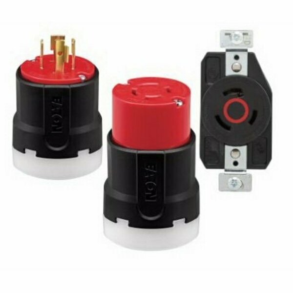 Eaton Wiring Devices Arrow Hart, Locking Single Receptacle, 3 -Pole, 480 VAC, 20 A, Back and Side Wiring, NEMA L16-20 AHCL160R